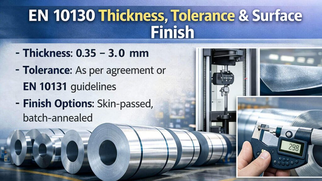 EN 10130 Thickness, Tolerance