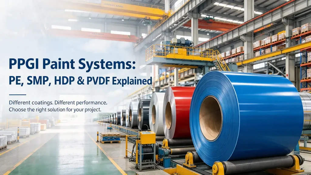PPGI paint systems PE SMP HDP and PVDF coating comparison