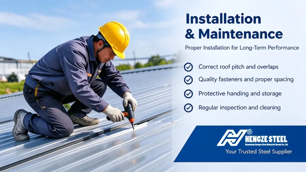 Corrugated metal roofing used on industrial facilities, warehouses, agricultural buildings, commercial properties, and residential structures.