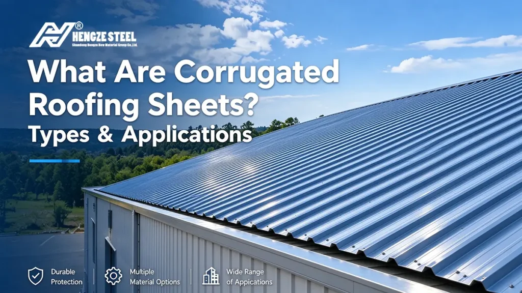 Corrugated metal roofing sheets on an industrial building, illustrating common roofing types and applications.